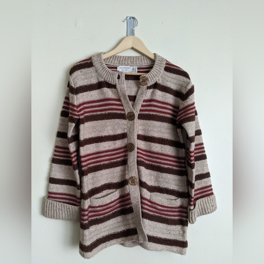 Vintage Chunky Knit Cardigan: S